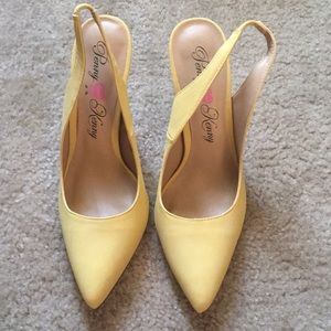 Penny Loves Kenny Yellow Sling Back Heels